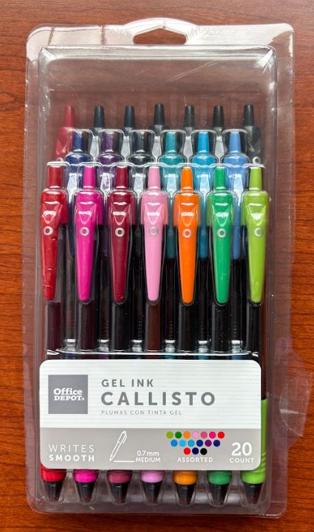 Callisto Gel Pens-Assorted 20 Pack