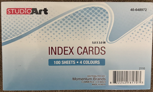 Index Card - Colored