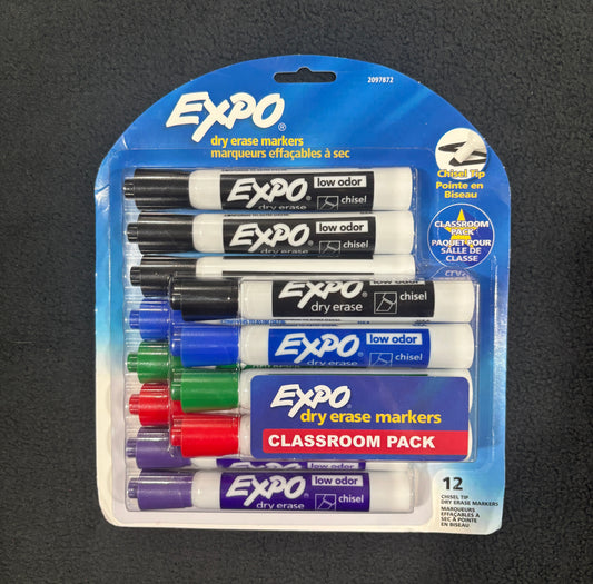 Expo Chisel Tip Dry Erase Markers 12 Pack