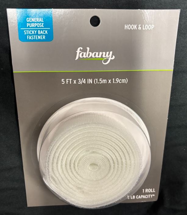 Hook & Loop 5'x3/4" White
