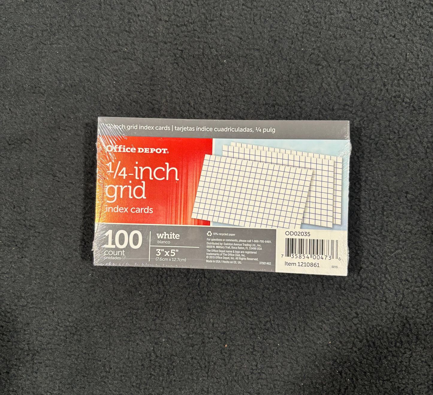 Index Cards 3x5 1/4" Grid