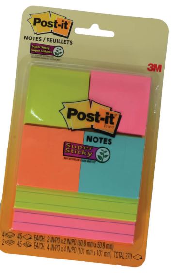 Post-It Assorted Super Sticky Notes