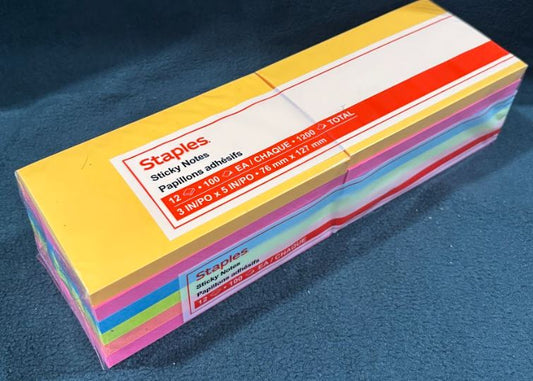 Sticky Notes  3x5 12 pack
