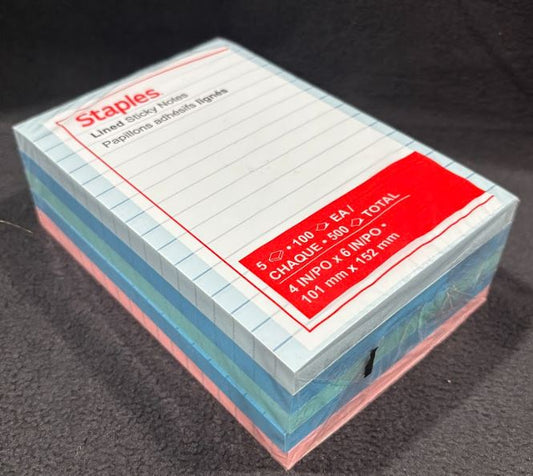 Sticky Notes 4x6 Lined 5 pack